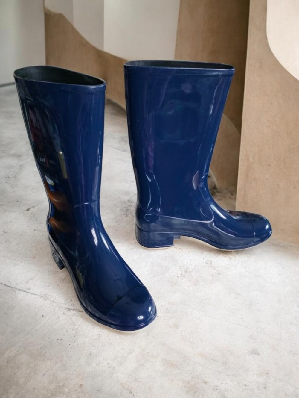 NWOT JEFFREY CAMPBELL ( 9 ) "SHOWER" Women's Rain Boots in Navy